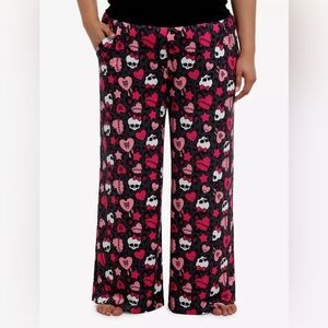 Monster High Skullette Heart Icon Pajama Pants Plus Size Hot‎ Topic